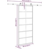 vidaXL Drsna vrata z opremo 90x205 cm ESG steklo in aluminij | Shoptok.si