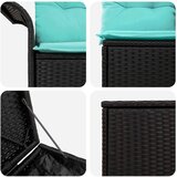  Set sofe 5 kom. Crna i Plava Poli Rattan i čelik | shoptok.hr