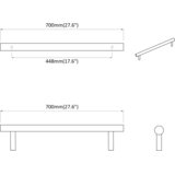 Drška za ormar 12 pcs Srebrno 700mm Nehrđajući čelik | shoptok.hr