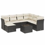  The Living Store Vrtna sedežna garnitura 8-delna z blazinami črn poli ratan - Vrtna Sedežna Garniture, (21464778) | Shoptok.si