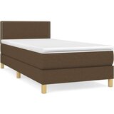  Box spring postelja z vzmetnico temno rjava 80x200 cm blago, (20790144) | Shoptok.si
