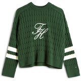 Tommy Hilfiger Pulover temno zelena / naravno bela Cene