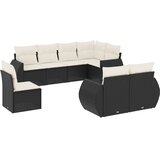  8-dijelni set vrtnih sofa od poliratana s jastucima crni | shoptok.hr