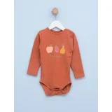 Bodi sa dugim rukavima za bebe, Terakota