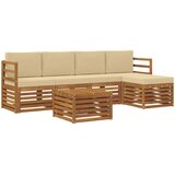  Set vanjskih sofa 6 kom. Prirodna i bež Bijela 59 x 59 x 37 cm | shoptok.hr