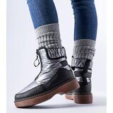 Gemre Gray insulated snow boots with a zipper Callisto | Shoptok.si