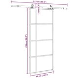  Klizna vrata s priborom crna 90 x 205 cm od ESG stakla | shoptok.hr