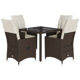  The Living Store Vrtna jedilna garnitura 5-delna z blazinami rjav poli ratan - Vrtna Jedilna Garnitura, (21461708) | Shoptok.si