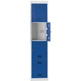 Wolf Omara za čistilne pripomočke Hamburg, 4 predelki, višina 410 mm, širina 400 mm, priključni element, svetlo siva / encijan modra | Shoptok.si