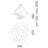 ARTEMIDE 1239010A - Viseći luster PIRCE na sajli 1xR7s/11W/230V, 97 cm, bela | Eponuda.com