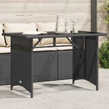  Vrtni stol sa staklenom pločom crni 110x68x70 cm od poliratana | shoptok.hr