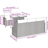 vidaXL 6-dijelni set sofe za vrt s jastučićima crni poliratan, 2-sjedala sofa za vrt s jastučićima crni poliratan | shoptok.hr