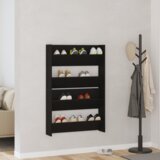vidaXL Ormarići za cipele na zidu 2 pcs Crni hrast 60 x 18 x 60 cm | shoptok.hr