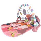 Lean Toys Otroška igralna podloga z ropotuljicami, grizalkami, ogledalom in klavirjem – roza | Shoptok.si
