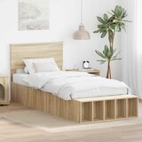  Krevetna konstrukcija s policom Sonoma hrast 90 x 190 cm | shoptok.hr