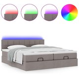  Ottoman krevet s madracima i LED diodama boje taupe 160x200 cm, tkanina | shoptok.hr