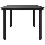  Vrtni blagovaonski stol crni 200 x 100 x 74 cm čelik i staklo | shoptok.hr