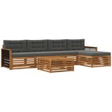 vidaXL Zunanja garnitura za sedenje 6 pcs Naravna in antracitna, (5000280812) | Shoptok.si