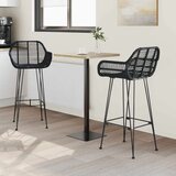  Barski stol 2 pcs Črna 55 x 52 x 105 cm Ratan in železo, (5000161654) | Shoptok.si