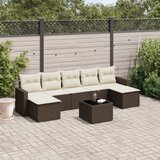  8-dijelni set vrtnih sofa s jastucima smeđi od poliratana | shoptok.hr