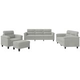  4-dijelni set sofa s jastucima svjetlosivi od mikrovlakana | shoptok.hr