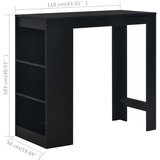  Barski stol s policom crni 110 x 50 x 103 cm | Eponuda.ba