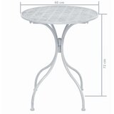  3-dijelni bistro set čelični sivo bijeli | shoptok.hr