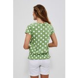Marisse Polka Dot V-Neck Blouse L-Ts-3810 Palm | Shoptok.si