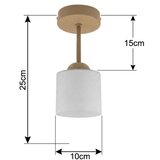 Brilagi LED plafonski luster RETRO GLASS 1xE27/60W/230V prečnik 10 cm bež/bela Slike