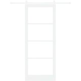  Klizna vrata 93 x 232 cm Masivna borovina i staklo Bijelo | shoptok.hr