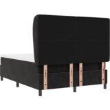 vidaXL Postelja s pokrovom in vzmetnico Črna 140x190 cm Žamet | Shoptok.si