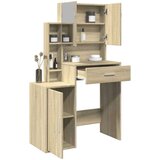 vidaXL Toaletni stolić s ormarićem boja hrasta sonome 80x35x132 cm | shoptok.hr
