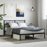 Metalni okvir za krevet s uzglavljem crni 140x190 cm | Eponuda.com