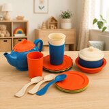  Dječji set posuđa od bambusovih vlakana, plavo-narančasti, 15 komada. | shoptok.hr