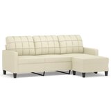 Maison Chic kavč - Sofa - Kanape trosed s stolčkom za noge krem 180 cm umetno usnje, (21727734) Cene