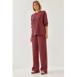 Bianco Lucci Ženski komplet džemper i pantalone 36385 60251970, Bordo Cene