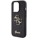 Guess GUHCP15XHG4SGK silikonski ovitek za iPhone 15 Pro Max - črn z bleščicami in zlatim logom | Shoptok.si