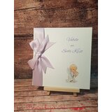  Vabilo za krst z angelčkom in pentljico, roza REK03 | Shoptok.si
