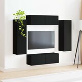  Set omare za televizijo na steni 4 pcs Črna Konstruiran les, (5000132375) | Shoptok.si