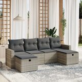 Maison Chic Seti vrtnega pohištva - Vrtna garnitura - Vrtni pohištvo set 6-delna z blazinami siv poli ratan, (21805039) | Shoptok.si