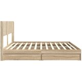  Krevetna konstrukcija s pohranom i uzglavljem Hrast sonoma Smeđa 180 x 200 cm | shoptok.hr