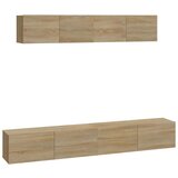  4-dijelni set TV ormarića boja hrasta sonome konstruirano drvo | shoptok.hr