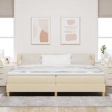  LED Box Spring Krevet s LED trakama Krema 200 x 200 cm tkanina | Eponuda.com