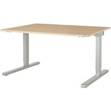 mauser Pravokotna miza, noga v obliki črke C, ŠxG 1600 x 900 mm, plošča imitacija javorja, ogrodje aluminijaste barve | Shoptok.si
