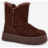 Boto Women's Snow Boots On Platform With Fur Chocolate Evelira | Shoptok.si