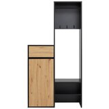 Mömax Predsoba Andy, Črna, Imitacija Hrasta | Shoptok.si