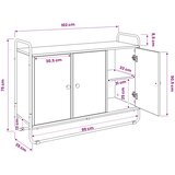  Komoda Siva Sonoma 102 x 35 x 75 cm Prerađeno drvo Slike