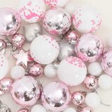  Set Božićnih Ukrasnih Kuglica 40 pcs Bijela i roza Plastika | shoptok.hr