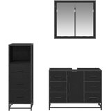  Set namještaja za kupaonicu 3 kom. Crni hrast 80 x 33 x 60 cm | shoptok.hr
