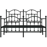 vidaXL Kovinski posteljni okvir z vzglavjem in vznožjem črn 140x200 cm | Shoptok.si